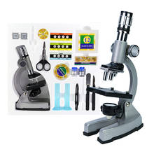 Microscópio biológico com zoom iluminado 1200x, presente para iniciantes, crianças, estudantes, brinquedo educativo, microscópio de metal 2024 - compre barato