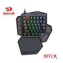 Redragon DITI X K601 RGB One-handed Mechanical Gaming Keyboard Blue Switch 7 programmable macro keys For FPS LOL/PUBG Games 2024 - buy cheap