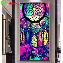 Dream indiano pena pintura diamante completo quadrado, bordado diamante 5d ponto de cruz mosaico artesanal hobby display, n2002 2024 - compre barato