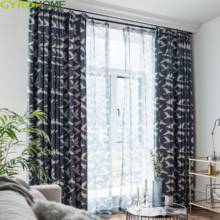 Peace Dove Blue Curtain Black Silk Printed Animal Drapes Tulle For Living Room Bedroom 2024 - buy cheap