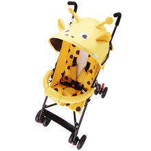 Carrinho de bebê em formato animal, carrinho de amortecedor dobrável ultra leve com meia suporte desenho animado 2024 - compre barato