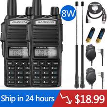 BaoFeng-walkie-talkie UV-82 Plus de 8W, Radio bidireccional, 2 PTT, tripotencia, banda Dual, 136-174MHz, 400-520MHz, transceptor FM, 2 uds. 2024 - compra barato