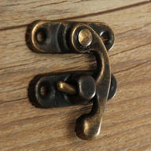 Cadeado de ferro bronze antigo, 5 peças, cadeado com fecho, gancho de bloqueio para mini caixa de joias para móveis 2024 - compre barato