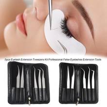5pcs Eyelash Extension Care Tweezers Kit Professional Grafting False Eyelashes Extension Tools 2024 - buy cheap