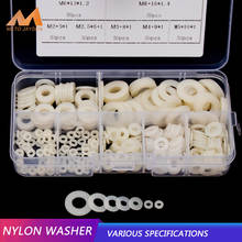 White Nylon Washer Flat Gasket M2 M2.5 M3 M4 M5 M6 M8 Plastic Sealing O-rings Assortment Kit Connecting Protection Washer 350pcs 2024 - buy cheap