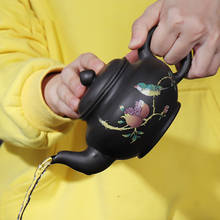 Tetera de Yixing pintada a mano, tetera de arcilla púrpura hecha a mano, té verde, Kung Fu, Zisha, 200ml y 300ml 2024 - compra barato