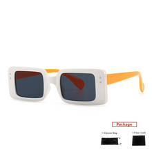Mimiyou-gafas de sol cuadradas con remaches para mujer, lentes de sol unisex con remaches, Estilo Vintage, a la moda, transparentes, con montura, UV400 2024 - compra barato