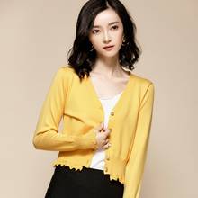 Sweater Knitted Knitwear Women's Short Cardigans Women Tops Korean Style Female Cardigan 7454 KJ2957 2024 - buy cheap