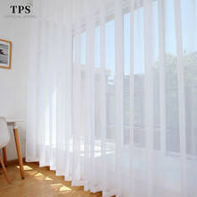 Tps cortina janela da cozinha sólido branco sheer cortina tule para sala de estar quarto terminou decoração casa tratamento janela painel 2024 - compre barato