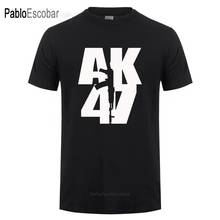 Man Brand Clothing Ak 47 Soviet Union Gun Russian Weapons Rifle Military Topics T-Shirt For Men Short Sleeve Cotton Cool T Shirt 2024 - buy cheap