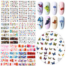 Multi-styles WaterDecals Butterfly Flower Nail Sticker Color Sliders For Nail Design Full Wraps Manicure Decoration 3D DIY Foil 2024 - buy cheap