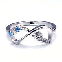 Простые геометрические кольца из стерлингового серебра 925 пробы для женщин, модное женское кольцо с голубыми кристаллами, ювелирное изделие на день матери, подарок для мамы 2024 - купить недорого