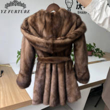 Abrigo de piel de visón Real para niña, chaquetas de piel de imitación Natural, prendas de vestir, abrigo de Skrit con capucha, novedad de invierno 2024 - compra barato