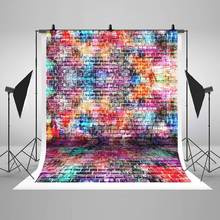 Graffiti Brick Wall Photography Background Graffiti 80s 90s Birthday Prom Glow Party Backdrops Photoshoot Photocall 2024 - buy cheap