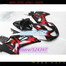 Fairings gsxr600 750 2001 2002 2003 For Suzuki 01 02 03 Injection molded fairing kit Red flames 2024 - buy cheap