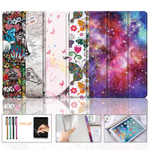 For ipad Air 1 Air 2 Case Soft Back TPU Leather Smart Cover for iPad 2017/2018 5th 6th Case 9.7" Tri-fold Tablet Case+film+pen 2024 - buy cheap