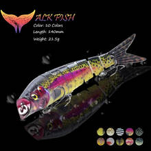 WALK FISH-señuelo de pesca, 1 unidad, 140mm/21,5g, 6 cebos articulados que se hunden, Wobblers, cebo duro, Swimbait, trucha, aparejos de pesca de lubina 2024 - compra barato