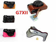 Pu Leather Case Bottom Opening Version Protective Half Body Cover Base For Canon Powershot G7XII G7X mark 2 2024 - buy cheap