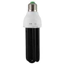 Lâmpada de luz negra e27 40w uv fluorescente ultravioleta cfl formato 220v tensão de potência reta: 40w dc 12v