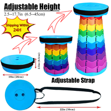 2021 Rainbow Telescopic Stool Outdoor Portable Chair Folding Camping Fishing Chair Traveling Picnic Retractable Folding Chair 2024 - buy cheap
