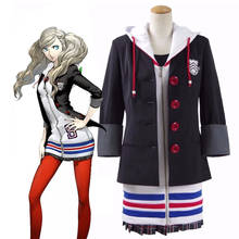 Disfraz de Persona 5 Anne Takamaki Panther para mujer, Cosplay, conjunto completo con capucha, abrigo, camisa, falda, medias, disfraz de Halloween para niña 2024 - compra barato