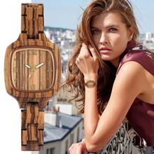 Minimalist Simple Square Wood Watch Women's Clock Slim Light-ultra Analog Full Bamboo Wooden Bangle Ladies Watches Reloj Mujer 2024 - buy cheap