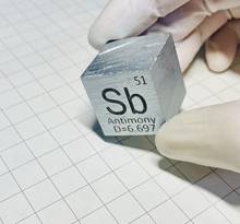 Антимональный металлический 1 дюймовый куб плотности 25,4 мм, 99.9% чистый для коллекции элементов 2024 - купить недорого
