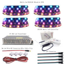 WS2812B WS2812 RGB Led Strip Light Individually Addressable IC SP107E Bluetooth Music ControIIer DC5V Transformer Power SuppIy 2024 - buy cheap