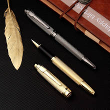 Luxury Silver Plating Ballpoint Pen Black Ink Business Signature Ball Pen Gift High Quality Office Stationery Supplies 03761 2024 - buy cheap