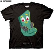 Shubuzhi-Camiseta con auriculares Gumby para hombre, camisa negra de dibujos animados, Unisex, de moda, de tamaño suelto, divertida, sbz3157 2024 - compra barato