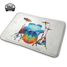 Drum Set Art - Color Drums - By Sharon Cummings Soft House Family Anti-Slip Mat Rug Carpet Drum Drums The Drums Drummer Music 2024 - buy cheap