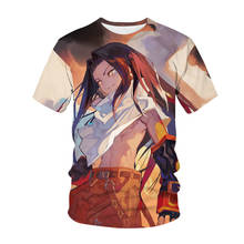 Anime xamã rei impressão 3d camiseta masculina moda streetwear o pescoço de manga curta t camisa harajuku hip hop camisetas topos roupas 2024 - compre barato