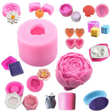 Molde de silicone flor de rosa 3d, forma de sabão de chocolate, bolo diy, artesanal, chocolate, doces, molde de confeitaria, artesanato 2024 - compre barato