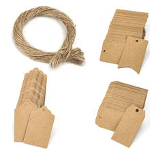 100pcs/lot Kraft Paper Tags with Hemp Rope Price Labels Clothes Hanging Card Blank Note Pack Gift Decor Party Craft DIY Handmade 2024 - buy cheap