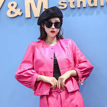 Fashion High Quality Real Sheepskin Leather Jackets Women Spring Autumn 2021 Korean Simple Coat Female Cuero Genuino Zjt1952 2024 - buy cheap