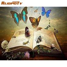 RUOPOTY 5D Diamond Painting Butterfly Book Sale Diamond Embroidery Landscape Mosaic Cross Stitch New Arrival Home Decor 2024 - buy cheap