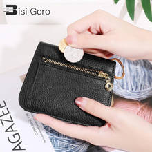 BISI GORO Genuine Leather Brand Bag For Women Wallet Small Credit Card Holder Zipper Coin Purse Money Ladies Short Fashion Purse 2024 - buy cheap