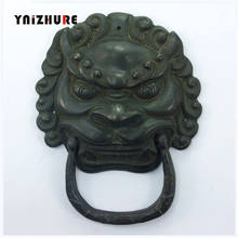 Nó de cobre para porta, maçaneta de porta antiga chinesa de 160mm, mãos shoutou, cabeça de leão, decoração arquitetural antiga 2024 - compre barato