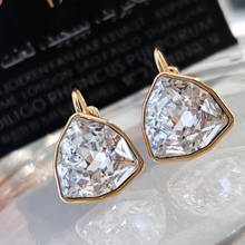 Pendientes colgantes de cristal de diseño triangular para mujer, aretes colgantes geométricos, joyería para la oreja, regalo, 11,11 2024 - compra barato
