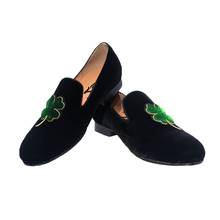 Casual Slip on Shoes Men JederS Clover Velvet Loafers Black Smoking Slipper Wedding Dress Party Driving Loafer Shoes Mens 2024 - buy cheap