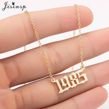 Jisensp 1980 to 2019 Old English Number Necklace Chokers Women Fashion Jewelry Chain Necklaces Pendants Birthday collier femme 2024 - buy cheap