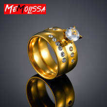 Золотого цвета король и королева, нержавеющая сталь, корона, пара колец, золотые кольца для влюбленных пар, любовь, обещание, Кристальное кольцо для влюбленных 2024 - купить недорого