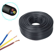 Cable suave de goma de 10M, 18 AWG, 0,5, 0,75 mm2, Cable de alimentación de 2/3 núcleos, pines, Cable de cobre, Conductor eléctrico, Cable YZW negro 2024 - compra barato