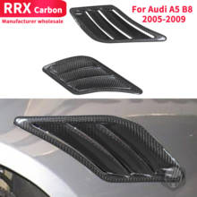 Lado fender aberturas capa guarnição adesivo para audi a5 b8 2005-2009 real fibra de carbono preto decoração acessórios do carro estilo preto 2024 - compre barato