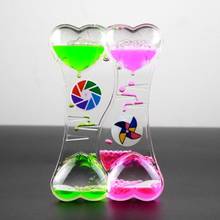 Acrylic Double stress reliever Toys Heart Liquid Motion Drip Oil Hourglass Timer Clock Kids Toy Gift Home Decoration Crafts 2024 - buy cheap
