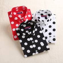 Dioufond Women Polka Dot Long Sleeve Pocket Blouse Shirt Casual White Black Ladies Office Shirt 2017 New Blusas Plus Size 2024 - buy cheap