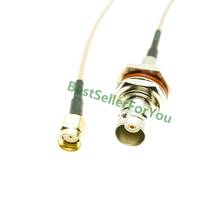 Novo conector bnc conector bulkhead para rp sma macho rpsma, plugue de ângulo reto rf coaxial, cabo rabicho rg316 2024 - compre barato