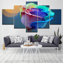 Pintura artística abstracta de flores y rosas de colores para pared, impresión Hd, habitación decorativa moderna sin marco, 5 uds., lienzo en módulos 2024 - compra barato