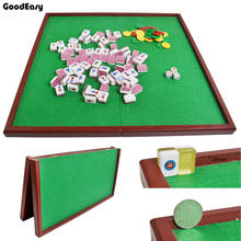 Portable Mini Folding Mahjong Poker Table Traditional Game Travel Wood&Flannelette mahjong table with High Quality 2024 - buy cheap