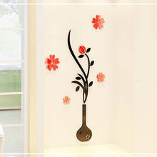 Adesivos de parede 3d acrílico estilo chinês, adesivos de parede para sala de estar, decorações de casa, cartaz, decalque de parede grande, flor criativa 2024 - compre barato
